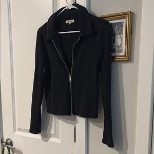 Madewell Black Zip-Up sweater